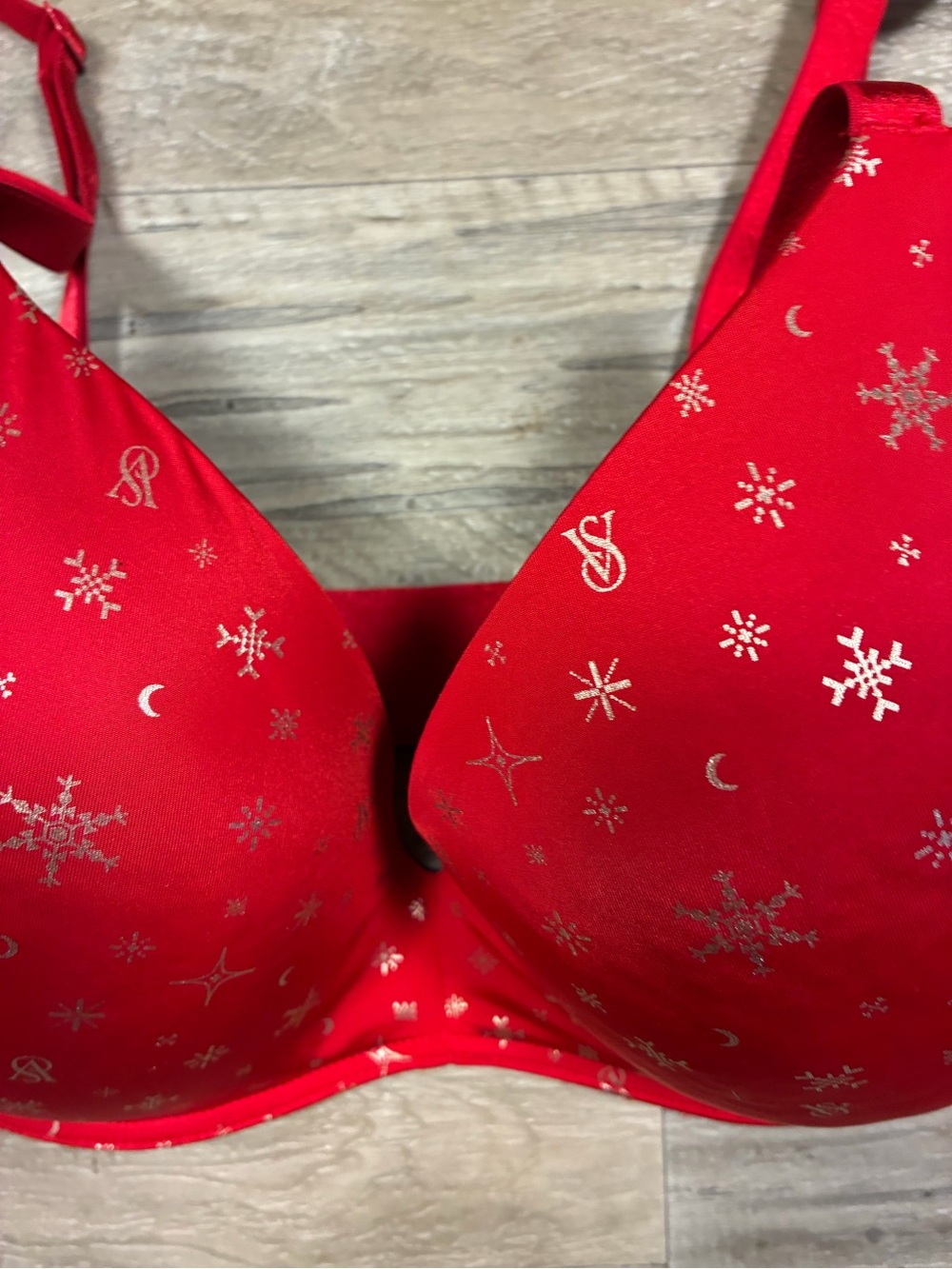 Victoria Secret Metallic Logo Print Padded No Wire Bra - Picture 4 of 11